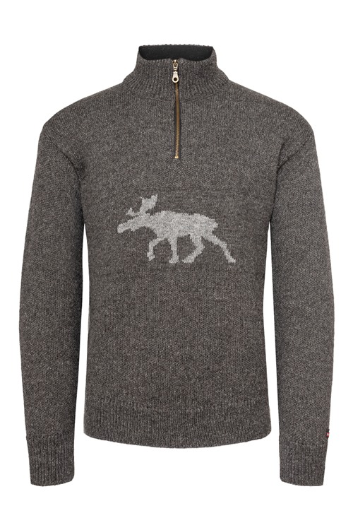 Norske sweaters med elgmotiv af 100% uld fra NORWOOL